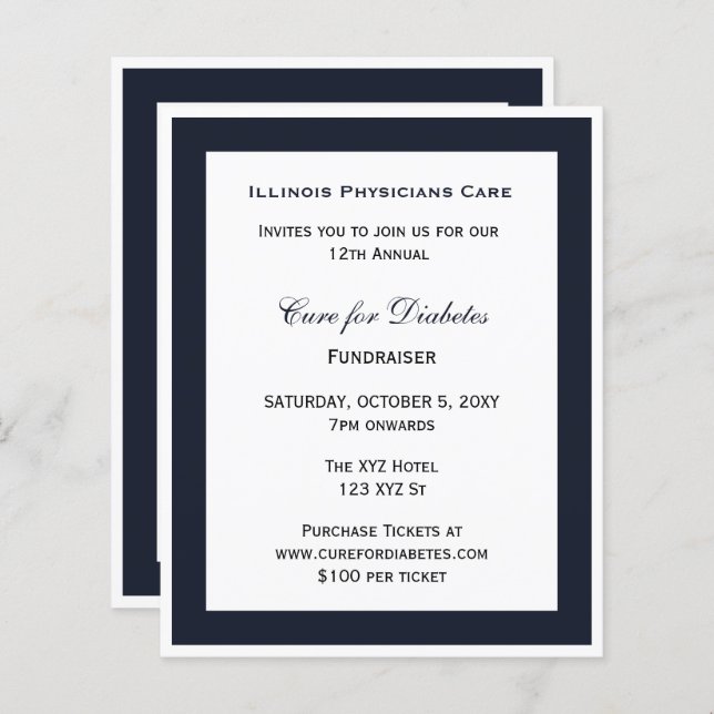 Budget Classy Blue Corporate Party Invitation (Devant / Derrière)