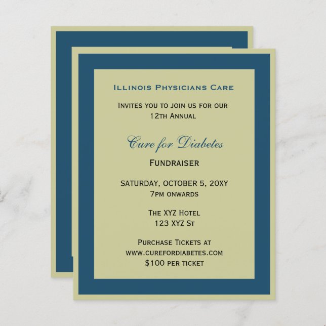 Budget Classy Blue Corporate Party Invitation (Devant / Derrière)