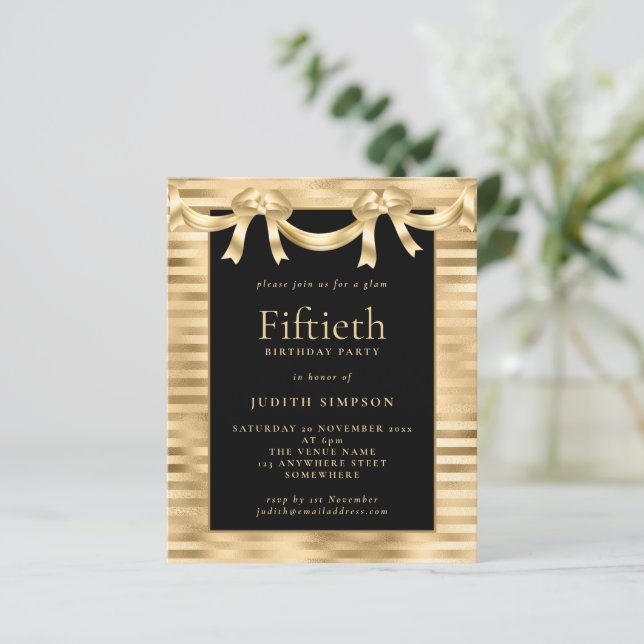 Budget Classy Gold Noir 50e anniversaire Invitatio (Debout devant)