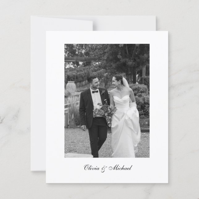 Budget Classy Script Photo Wedding Thank You (Dos)