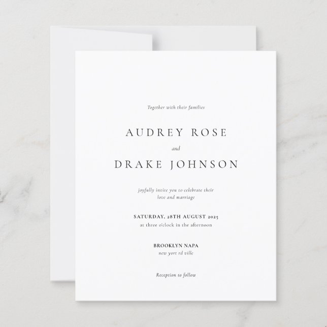 BUDGET Clean Modern Black and White Wedding (Devant)