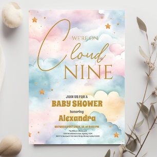 Budget Cloud 9 Gold Stars Baby shower Aquarelle