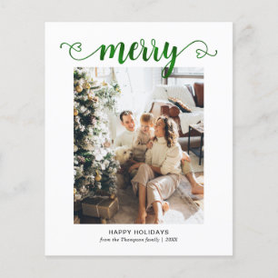 BUDGET Coeur vert Joyeux Script photo Noël
