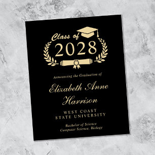 Budget College Black Gold Faire-part