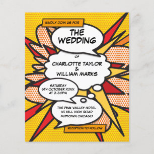 Budget Comic Book Pop Art Faire-part de mariage