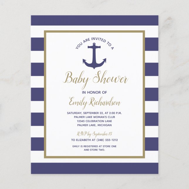Budget Conduite Nautique Par Invitation Baby showe (Devant)