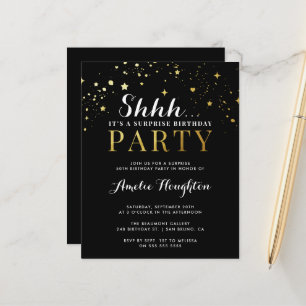 Budget Confetti Black & Gold Shhh Surprise Party