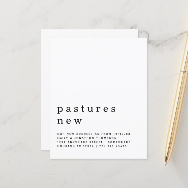 Budget Contemporary Moving New Address Details (Devant/Arrière en situation)