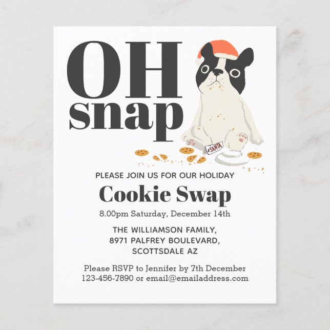 Budget Cookie Swap Puppy et Cookies Invitation (Devant)