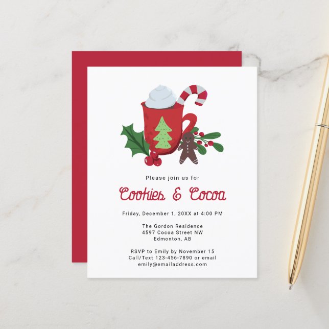 Budget Cookies et cacao Fête de Noël (Devant/Arrière en situation)