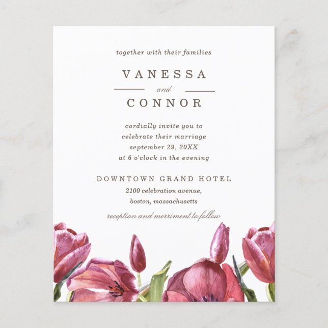 BUDGET Coquelicots Rouges Élégant Mariage Floral B (Devant)