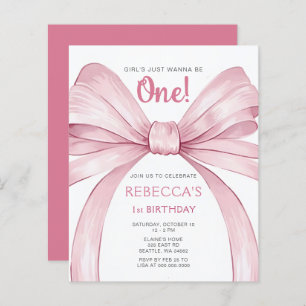 Budget Coquette Bow Rose Première Invitation d'ann