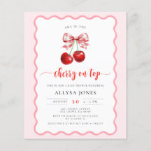 Budget Coquette Cherry sur le Baby shower Invitati
