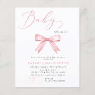 Budget Coquette Pink Bow Girl Baby shower