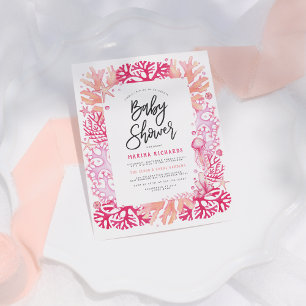 Budget Coral rose et méduse Baby shower nautique