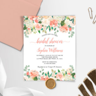 Budget Coral & Rose Rose nuptiale Invitation