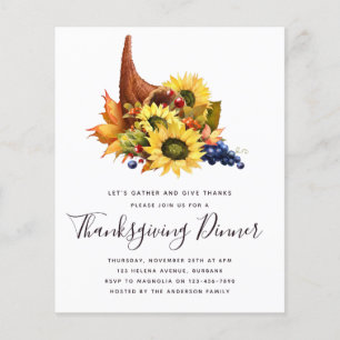 Budget Cornucopia Thanksgiving Dîner Invitation