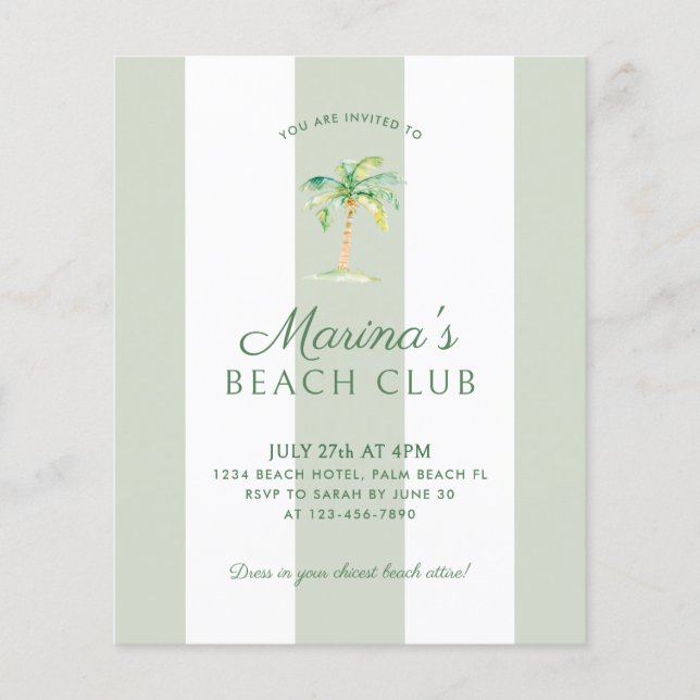 BUDGET Côte Green Stripes Beach Club Anniversaire (Devant)