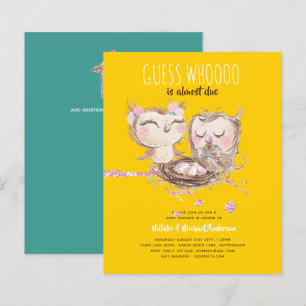 BUDGET Couples Baby shower Cute Owls Woodland Inv.
