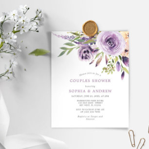 Budget Couples Roses violets Invitation douche