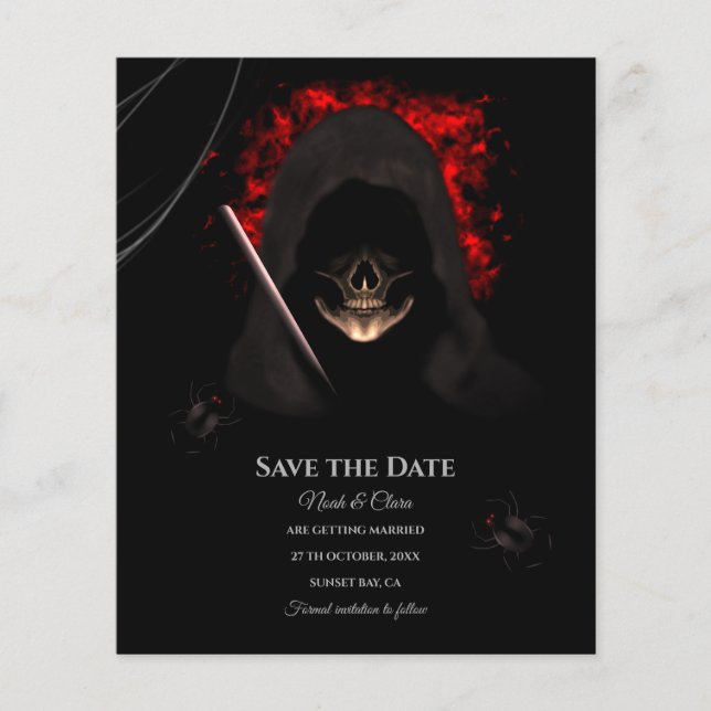 Budget Crâne sombre moody gothique hallomarrié (Devant)