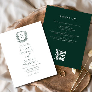 Budget Crest Monogramme Mariage QR Code Invitation