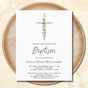Budget Cross Floral Baptism