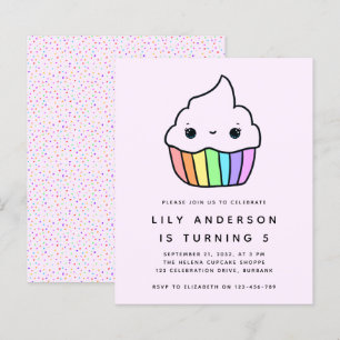 Budget Cupcake Invitation de fête d'anniversaire d