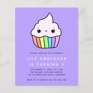 Budget Cupcake Invitation de fête d'anniversaire d