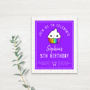 Budget Cupcake Invitation de fête d'anniversaire d