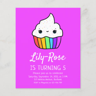 Budget Cupcake Invitation de fête d'anniversaire d