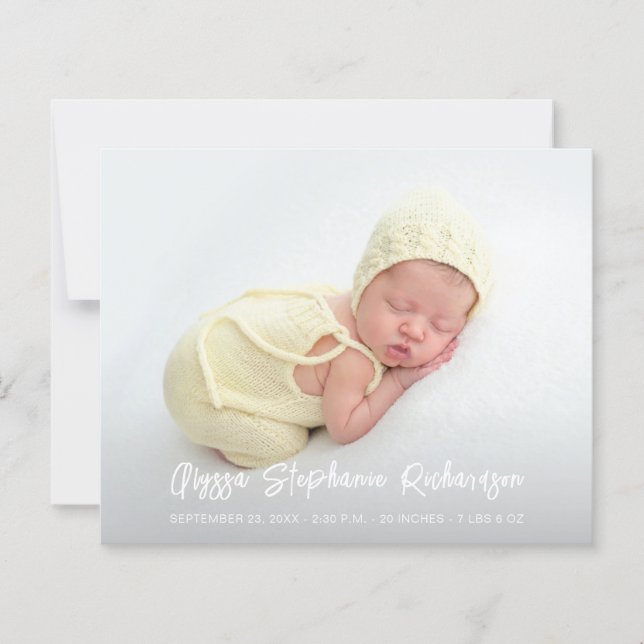 Budget Cute 4 Multi Photo Baby Faire-part (Devant)