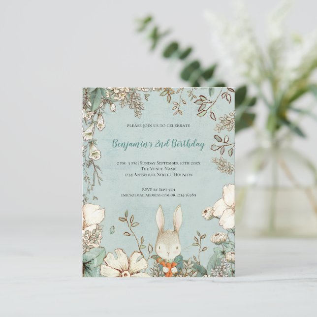 Budget Cute Bunny Foliage 2e anniversaire garçon I (Debout devant)