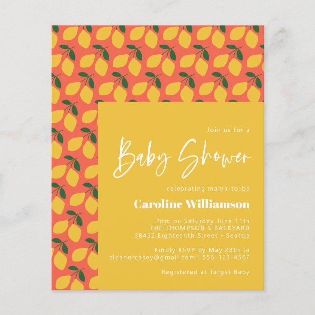 Budget Cute Citrons Vintages Baby shower orange (Devant)