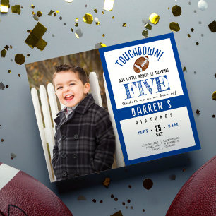 Budget Cute Football Photo Boy Anniversaire Invita