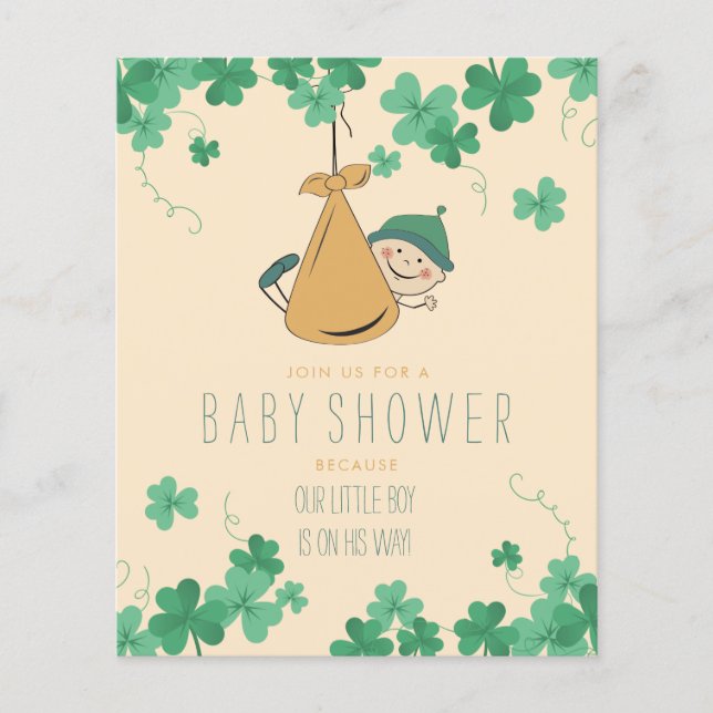 Budget Cute irlandais Theme Shamrock Baby shower (Devant)