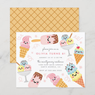 Budget Cute Pastel Crème glacée Fête d'Anniversair