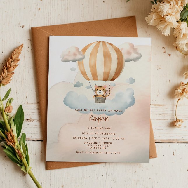 BUDGET Cute Tiger Hot-Air ballon 1er anniversaire (Créateur téléchargé)