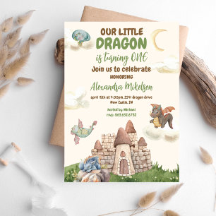 Budget Cute Watercolor Dragon Baby 1er anniversair