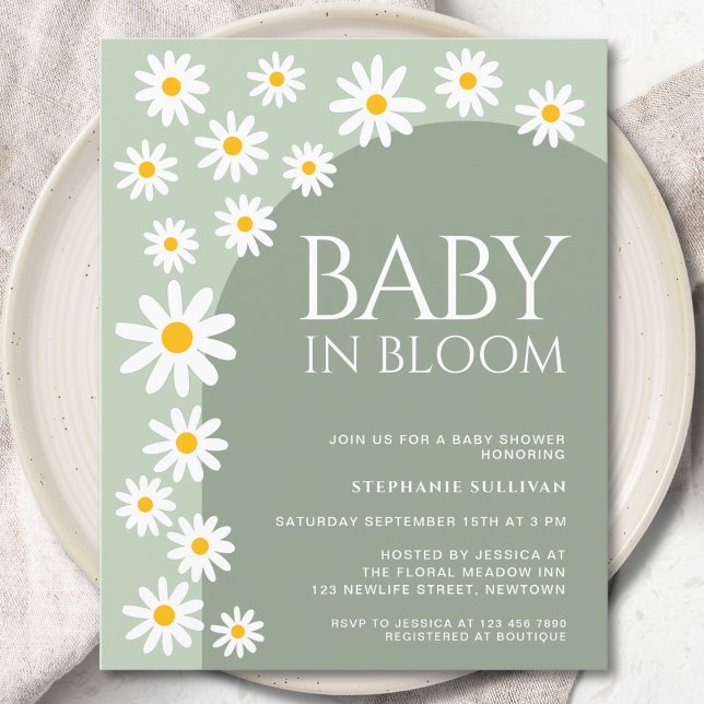 Budget Daisy Baby In Bloom Baby shower Invitation (Créateur téléchargé)