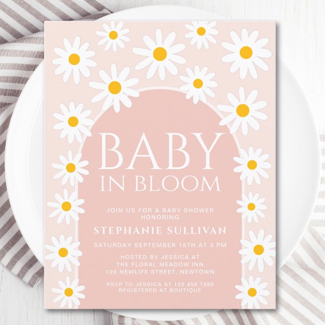 Budget Daisy Baby In Bloom Baby shower Invitation (Créateur téléchargé)