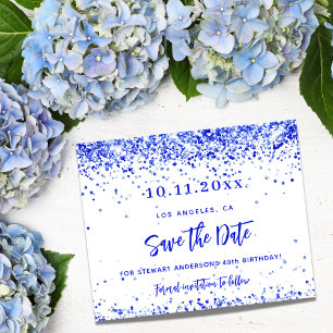 Budget d'anniversaire Royal bleu confetti enregist