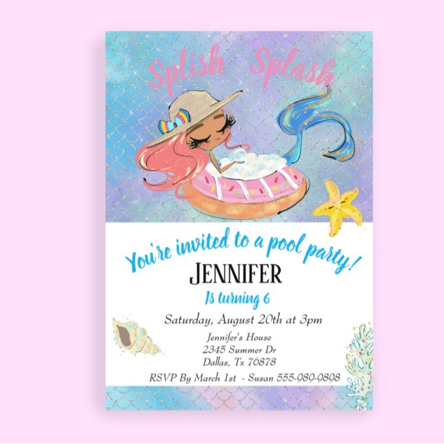 Budget de fête d'anniversaire de la piscine de la  (Créateur téléchargé)