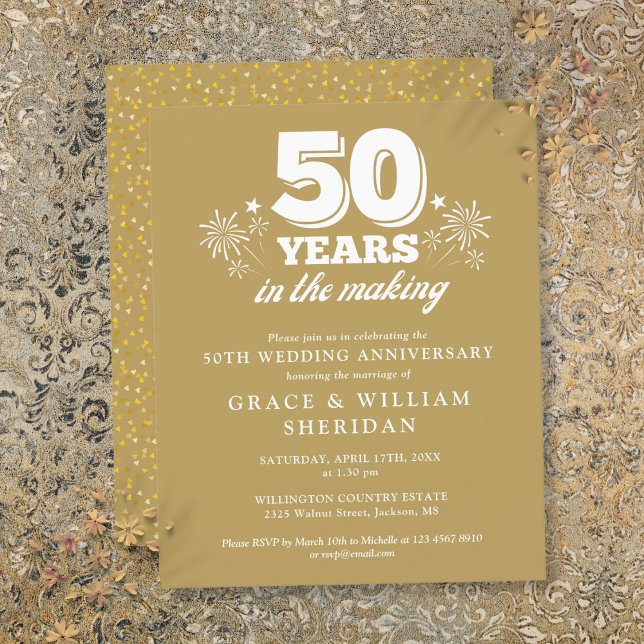 Budget de l'invitation du 50e anniversaire (Budget In The Making 50th Anniversary Invitation)