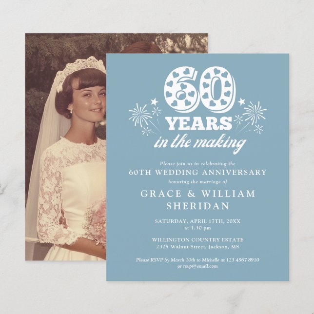 Budget de l'Invitation photo du 60e anniversaire (Devant / Derrière)