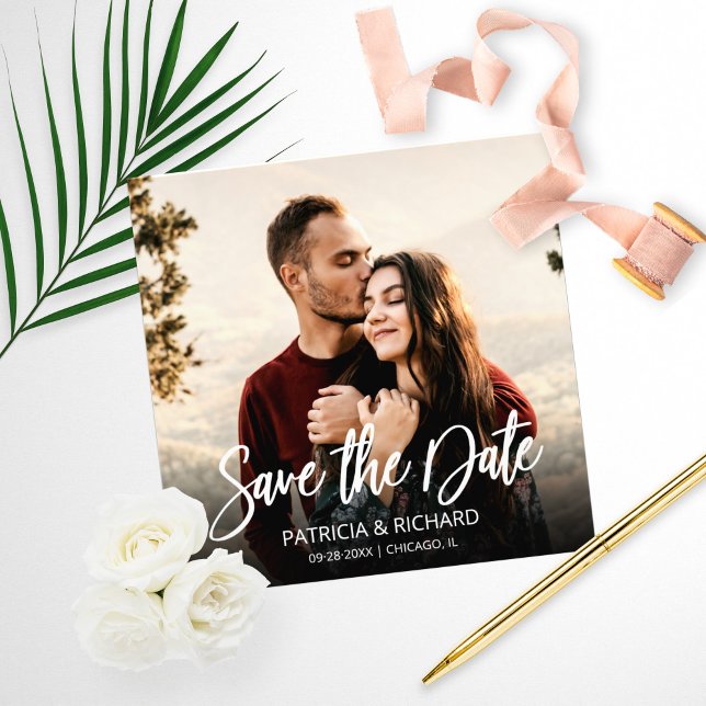 Budget de mariage moderne avec photo de save the d (Créateur téléchargé)