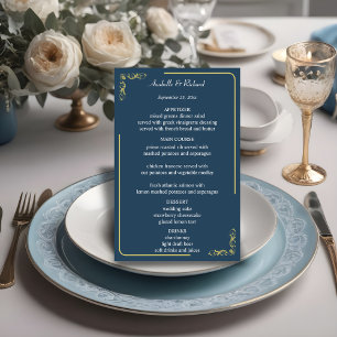 Budget de menu de mariage élégant victorien