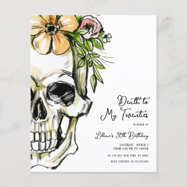 Budget Décès à mon crâne d'anniversaire des années (Devant)