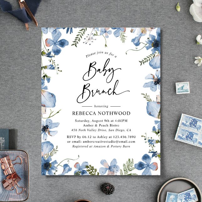 Budget Delicy Fleurs sauvages Baby Brunch Invitati (Créateur téléchargé)