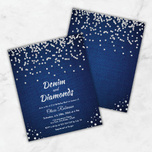 Budget Denim & Diamonds Invitation 21e anniversair